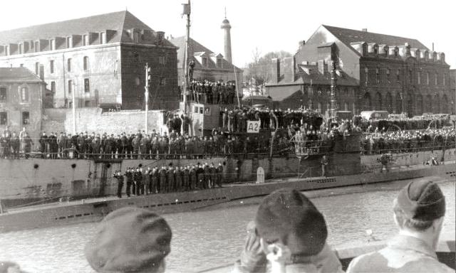 U-123 at her home port of Lorient, France